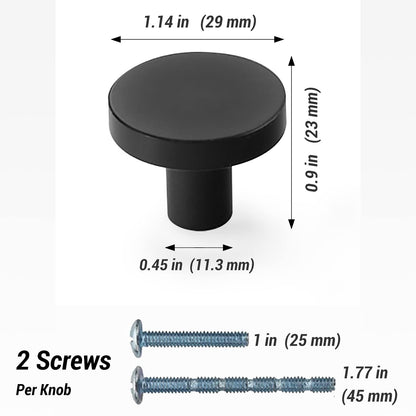 10 Pack Round Cabinet Knobs Drawer Knobs Dresser Knobs, Black Handles Knobs Drawer Pulls Door Knobs Furniture Knobs Cupboard Knobs for Modern Bathroom Kitchen Cabinet Hardware - Matte Black