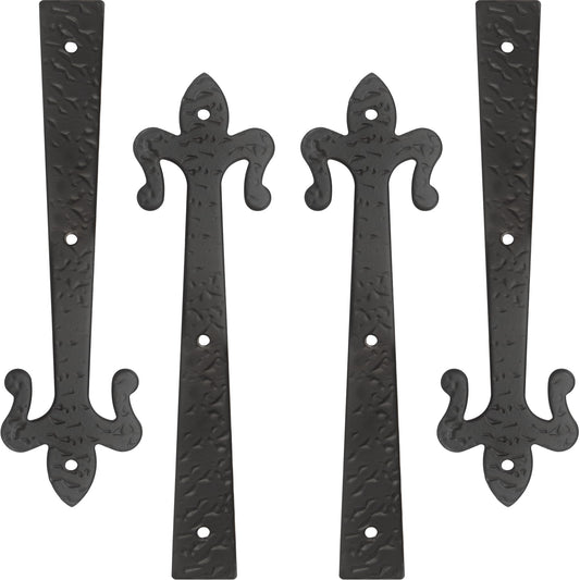 Foxwake Barn Door Decorative Corner Bracket, 10 in Matte Black Rustic L Brackets Sliding Door Hardware Decorator for Farmhouse Mirrorsframe Gardengate Garage(4 Pcs with Screw)