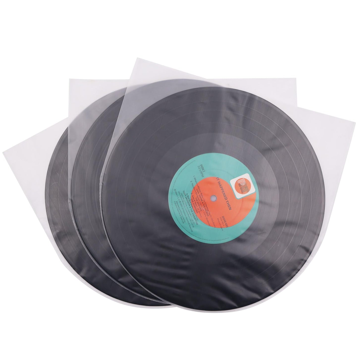 10 Inches Vinyl Record Inner Sleeves Anti Static Plastic Round Bottom Protective Sleeves for LP Vinyl Record Translucent (50)