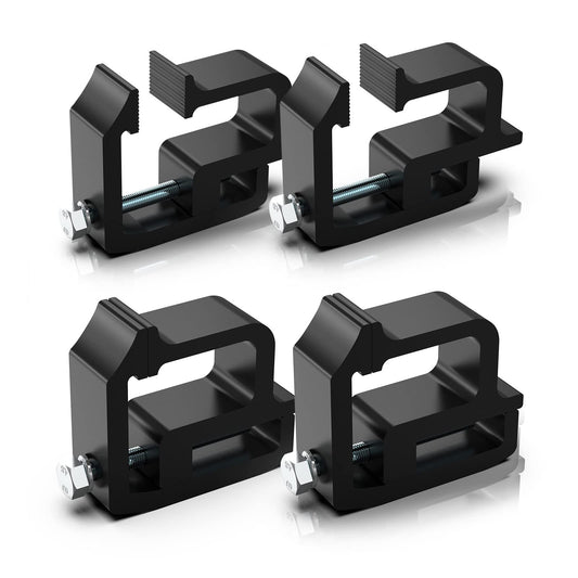 Cholila Cover 4 Pack Premium Aluminum Truck Topper Clamps, Black, Compatible with Chevy Silverado Sierra 1500 2500 3500, Dodge Dakota Ram 1500 2500 3500, F150 F250