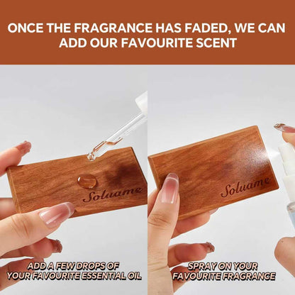 Car Air Freshener, Natural Wood Air Freshener Long Lasting, Car Air Freshener Diffuser with Metal Clip, Magnetic Auto Accessories, Car Odor Eliminator Variety Scent Refill (Teak - Coconut - Amber)