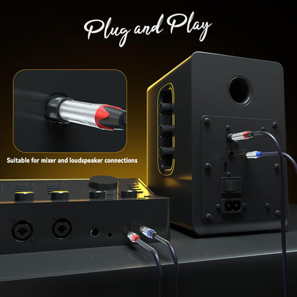 Tisino RCA to 1/4 Cable, Dual RCA to Dual 1/4 inch TS Stereo Audio Interconnect Cable Patch Cords - 6.6 feet