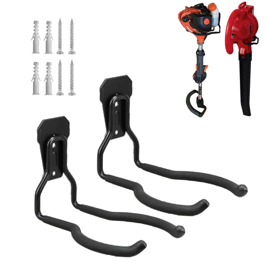 Garden Power Tool Hanger - Garage Wall Hooks, Weedeater Rack, String Trimmer Hanger, Utility Hooks for Garage Tool Organizers and Storage - 2Pcs