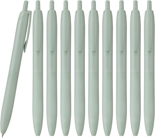 三菱鉛筆 Uni Jetstream Single Ballpoint Pen, Equipped with 0.5mm Lite Touch Ink (Black), Sage, SXNLS05.52, Set of 10