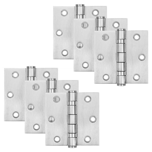 OTTFF 6 Pack 3" Square Door Hinges, Stainless Steel Butt Hinges, Ball Bearing, Load 40 kg, No Screws