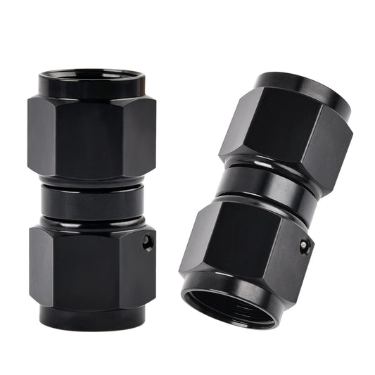EVIL ENERGY 6An Female to 6An Female Swivel Coupler Union Mounting Adapter Aluminum Black 2pcs 6An-2Pcs Right
