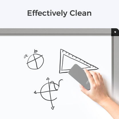 LOUKIN 2 Pack Magnetic Dry Erase Eraser, Whiteboard Eraser, Glass Board Eraser(Gray), Two Bottles of 3.4 oz Whiteboard Cleaner Included, for Classroom, Home and Office Use