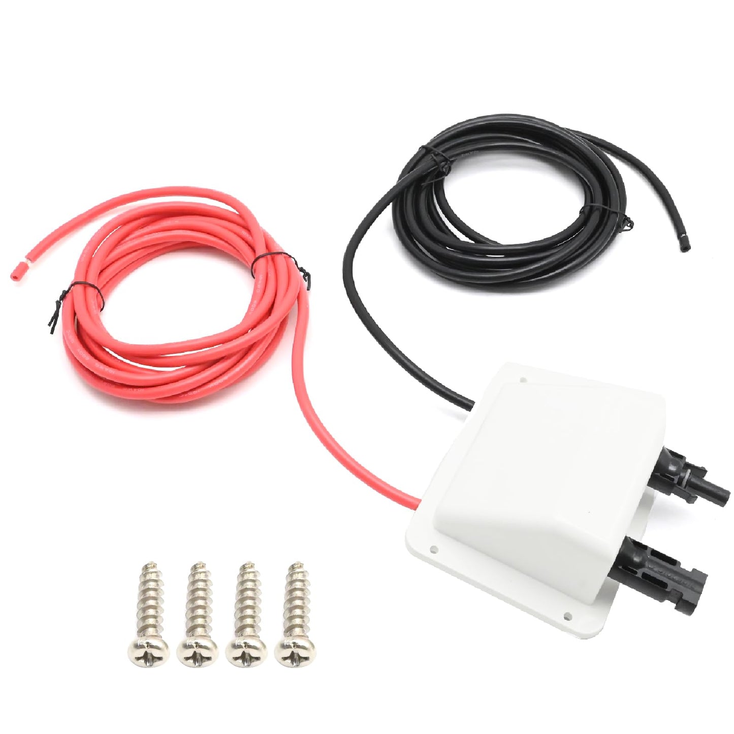 SYOWADA 10 FT Solar Double Cable Entry Gland, Weatherproof 10 AWG Double Cable Entry Housing, UV Resistance ABS Double Cable for All Cable Types, for Solar Project on RV Boat Camper Van