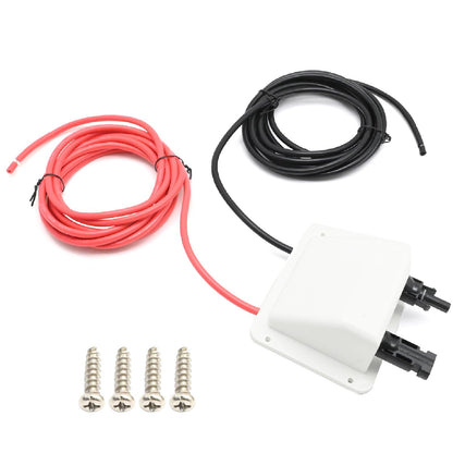 SYOWADA 10 FT Solar Double Cable Entry Gland, Weatherproof 10 AWG Double Cable Entry Housing, UV Resistance ABS Double Cable for All Cable Types, for Solar Project on RV Boat Camper Van