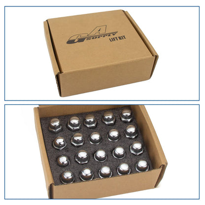 GAsupply 20pcs 1/2-20 Lug Nuts Chrome, 1/2 x 20 Closed End Bulge Acorn Wheel Lug Nut, 1.38 inch (35 mm) Tall, 3/4 inch (19mm) Hex