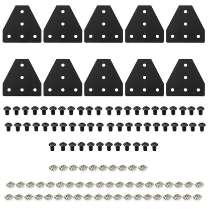 SeekLiny 2020 Aluminum Extrusion Connector Bracket Set Included 10PCS Joint Plates,50Pcs M5 T-Slot Nuts and 50Pcs M5x8mm Hex Socket Cap Screw for 2020 Series Aluminum Profile 3D Printer Frame