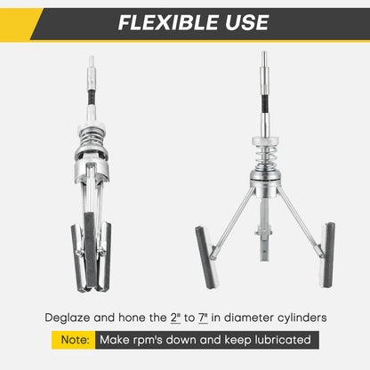 Acymner Engine Cylinder Hone Tool | 5 to 17.7cm Diameter Adjustable Deglazer with Extra 3PCS 3" Long Stones 220 Grit
