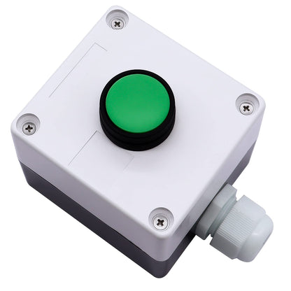 mxuteuk Momentary Push Button Switch Station Box Exit Button Switch ABS Weatherproof for Automatic Gate Openers One Button Exterior Opener LA36-11BN-G-BOX-W