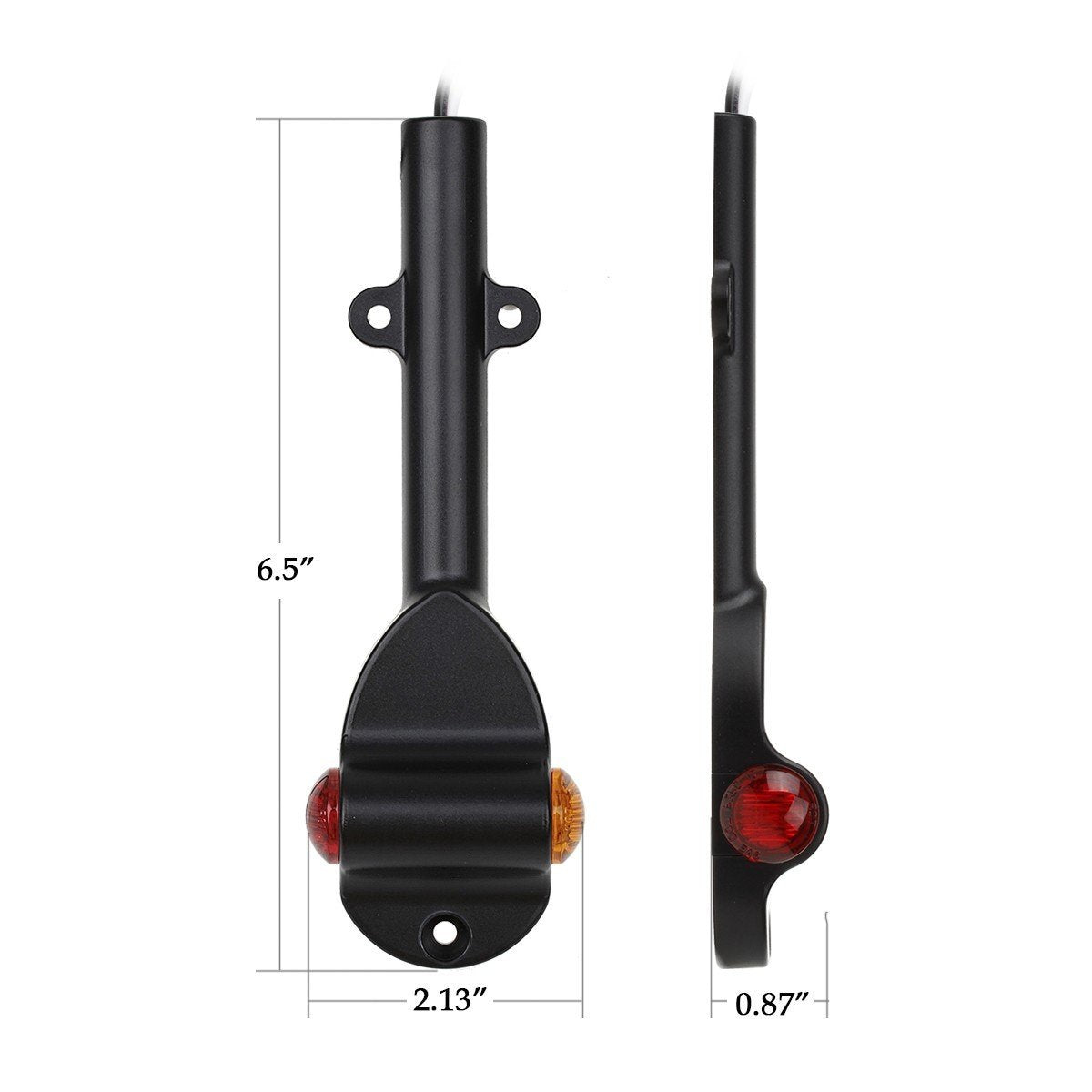Partsam 2Pcs RED AMBER LED Trailer Fender Lights Bullet LED Clearance Marker Light Left Right Amber Front Red Rear, DOT Compliant