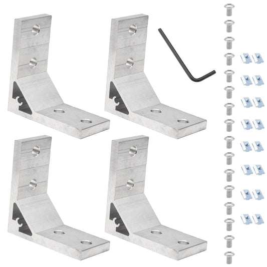 Seekliny 4Pcs 4040 Corner Brackets Set with Nuts and Screw 4040 Hardware for 4040 Aluminum Extrusion 4040 Accessories