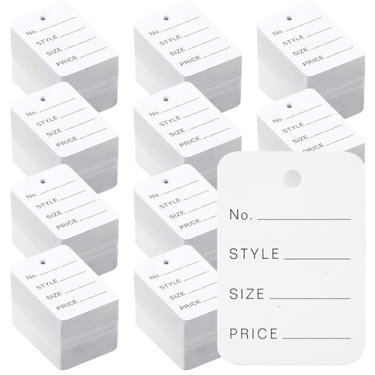 Nicunom 2000 PCS Price Tags,1.94" X 1.38" Price Display Tag Clothes Size Tag Store White Paper Tags for Jewelry, Clothing, Retail, Labeling