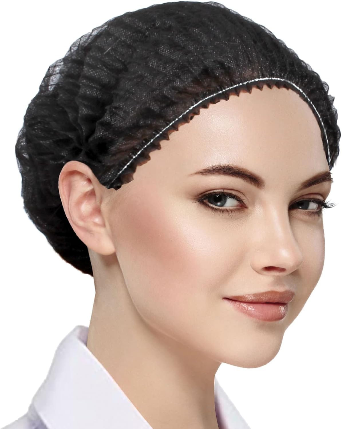 EZ Disposable Bouffant Cap 21 inch Hair Net Cap,100pcs Head cover, Polypropylene Elastic Free Size,Cosmetics, Beauty, Kitchen, Cooking,Food Handling,food process, clinics Home Industries(Black)