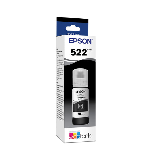 Epson 522 EcoTank Ink Ultra-High Capacity Bottle, Black (T522120-S) - Compatible with ET-2400, ET-2720, ET-2800, ET-2803, ET-2840, ET-4700, ET-4800, ET-4810