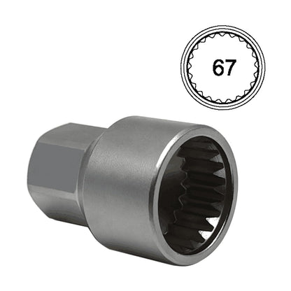 JEUCLEL ABC-67 21Pt Outer Ring 2mm Wheel Locking Nut Key for Porsche VW Toureg Panamera/Cayenne/Macan/Cayman/SUV, Wheel Lock Nut Socket Adapter, Anti-Theft Lug Nut Removal Tool, Screw Remover