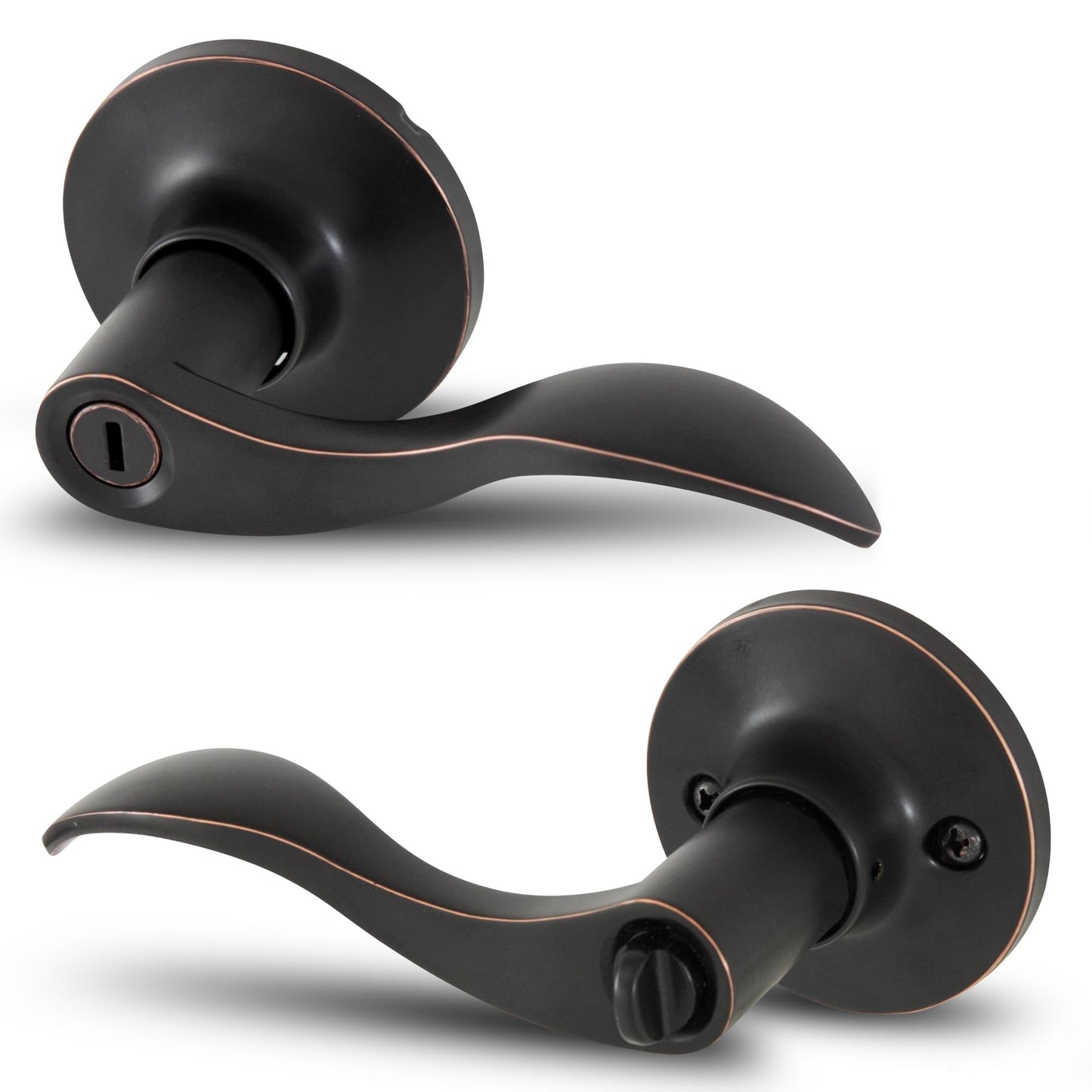 Honeywell 8106402 Wave Privacy Door Lever, Oil Rubbed Bronze