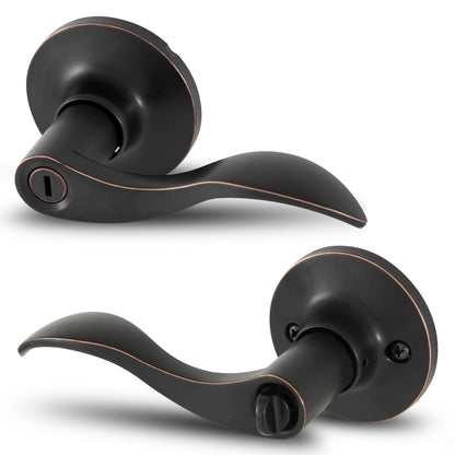 Honeywell 8106402 Wave Privacy Door Lever, Oil Rubbed Bronze