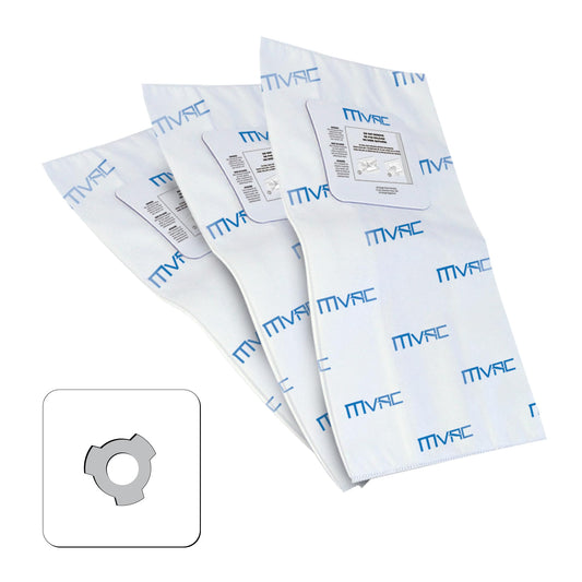 MVAC | TDSAC93M | High Efficiency Heavy Duty Central Vacuum Electrostatic Bags with 3 Notches | Set of 3 Bags | 20 L (5.3 GAL)