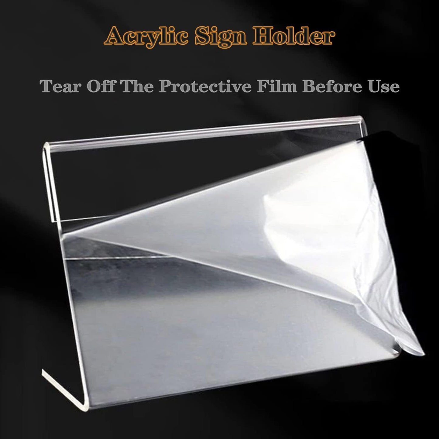 40Pcs Acrylic Sign Holder, Mini Sign Display Holder L Shape Sign Holders Price Name Card Price Card Tag Label Counter Top Stans(9cm x 6cm)