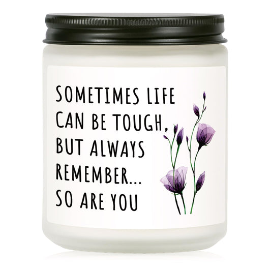 Shqiueos Birthday & Christmas Get Well Gifts for Women, Cancer Care Gifts for Women Inspirational Candle 7oz, Sympathy Gifts, Cheer up, Comfort, Surgery Recover, Encouragement Lavender Scented Candle