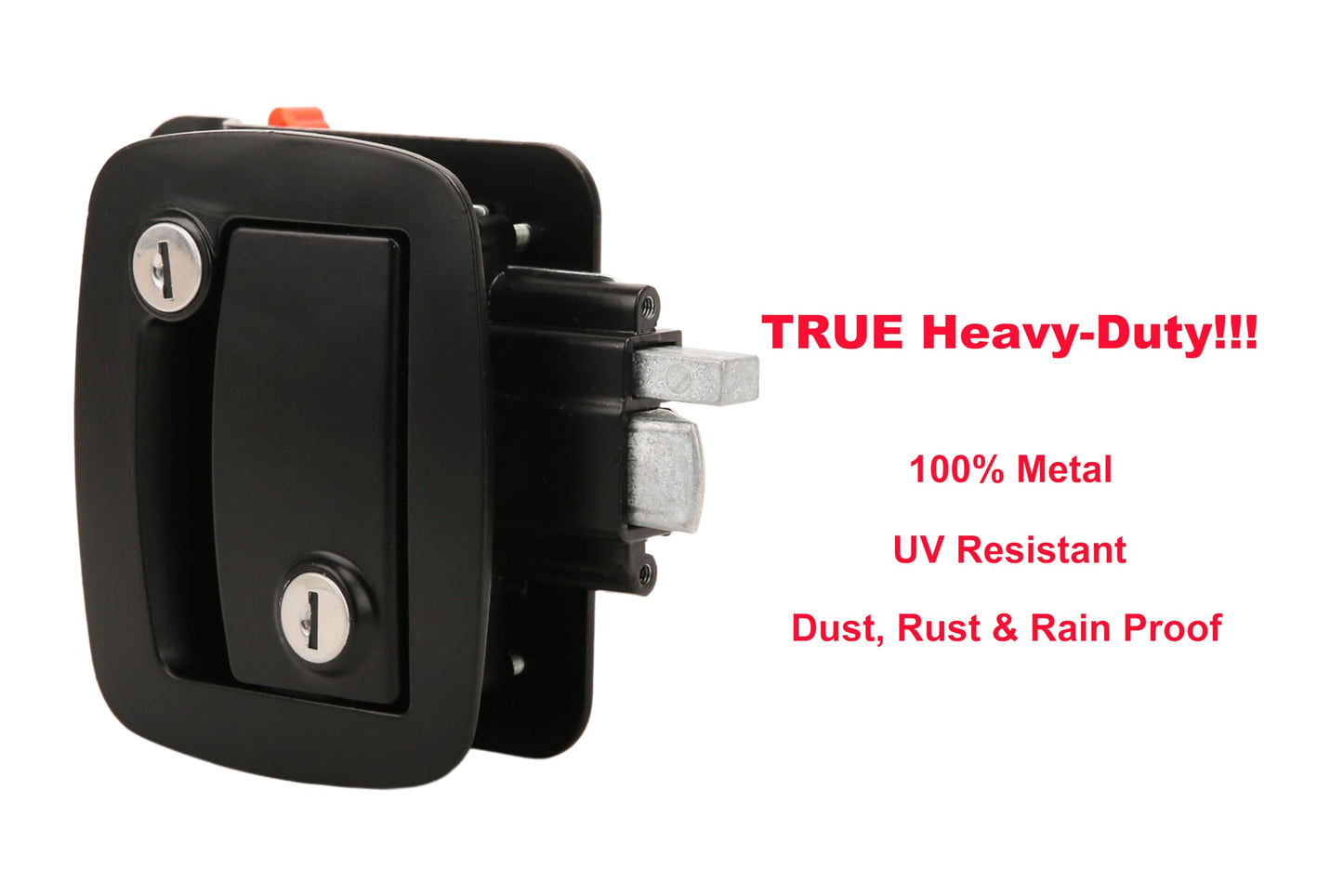 PEAKTOW PTS0007 Heavy Duty Zinc Alloy RV Camper Trailer Motorhome Entry Door Lock with Paddle Deadbolt Four Keys (Black)