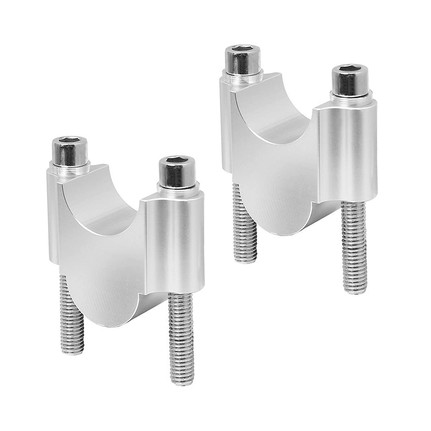 Vkinman 7/8 Inch Aluminum Handlebar Risers 30MM Height Replacement for Honda Kawasaki Suzuki ATV Dirt Bike Yamaha (Silver)