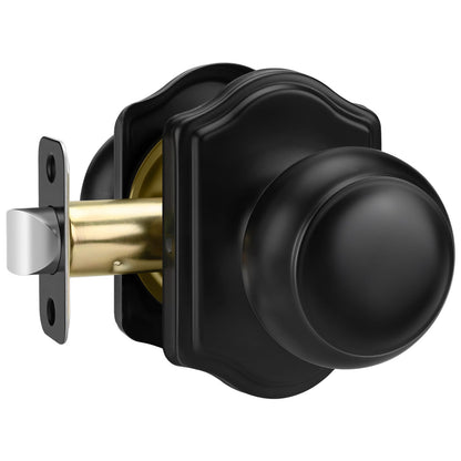 goldenwarm Closet Door Knob with Lock, Black Door Knobs Passage Doors Lock, Reversible Handle with Lock for Left or Right Keyless Bathroom/Bedroom,Modern Home Décor(1 Pack)