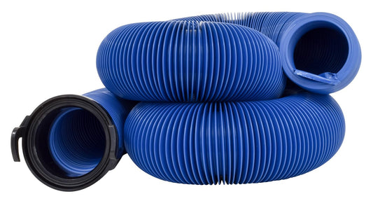 Valterra Products, Inc. D04-0121 20' Blue Standard Bulk Quick Drain with Straight Hose Adapter