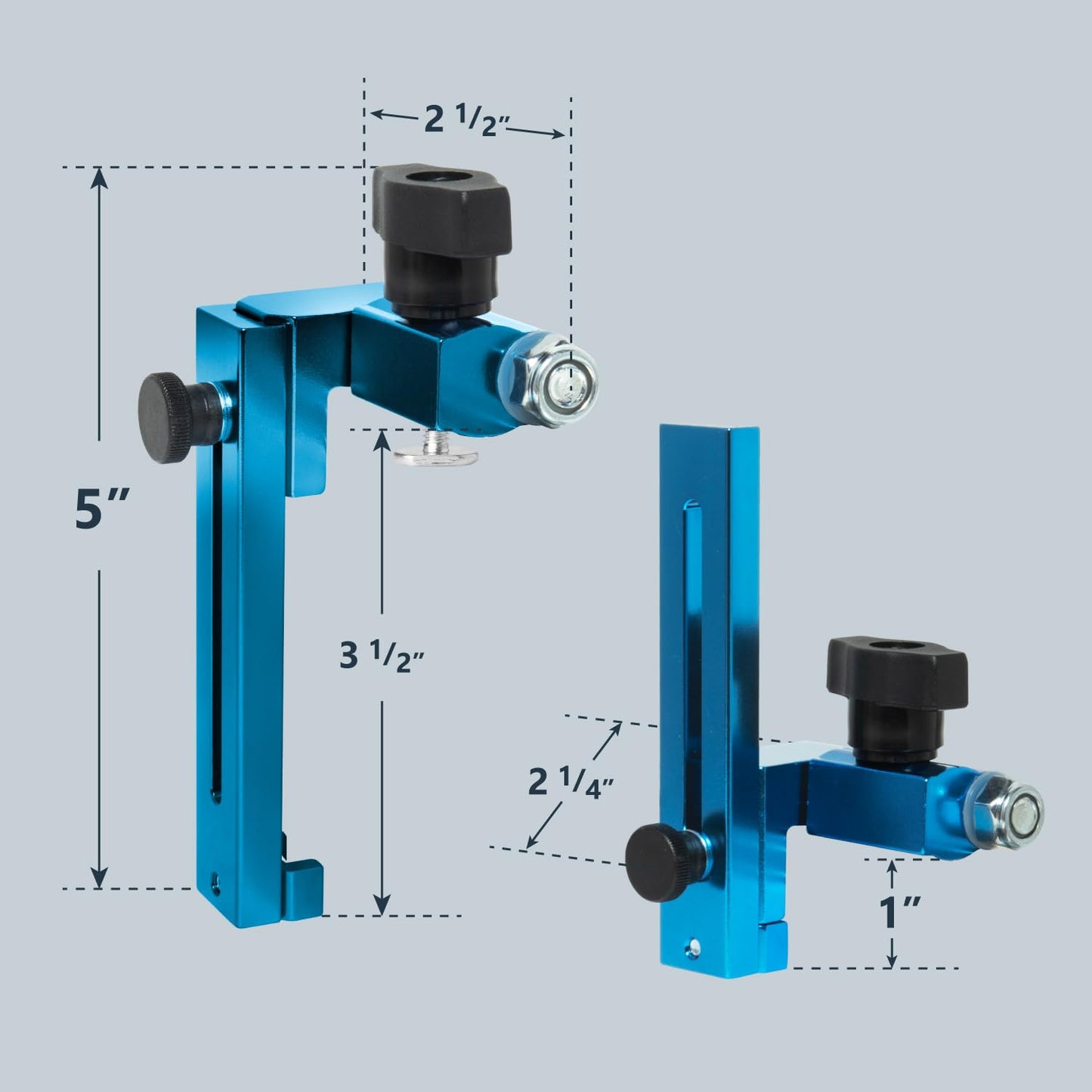 POWERTEC 1" to 3-1/2" Adjustable Flip Stop, Patent Pending Curved-Based T Track Stop for Miter Saw, Table Saw, Drill Press, Router Table, Miter Gauge, T Track Accessories for Woodworking (72043)