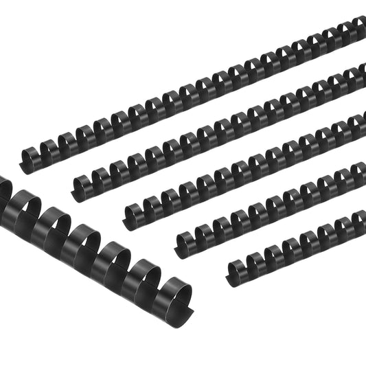 PATIKIL 16mm (5/8") Plastic Binding Combs, 50 Pcs 21 Rings Comb Binding Spines 120 Sheet Capacity Letter Size for Binding Paper Sheets Notebook Calendar Picture Album, Black