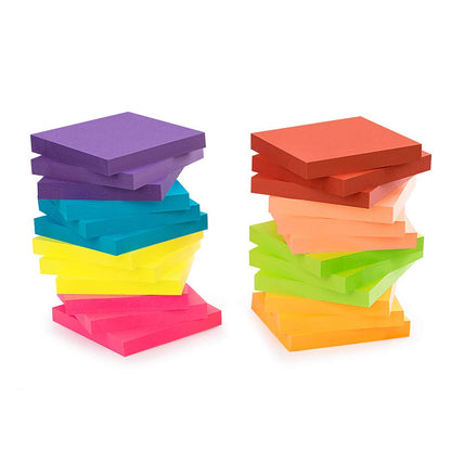 (24 Pack) ZCZN Sticky Notes 3x3 Inches, 2400 Sheets 8 Bright Color Self-Stick Note Pads, Easy to Post for Office, Home, Meeting, School