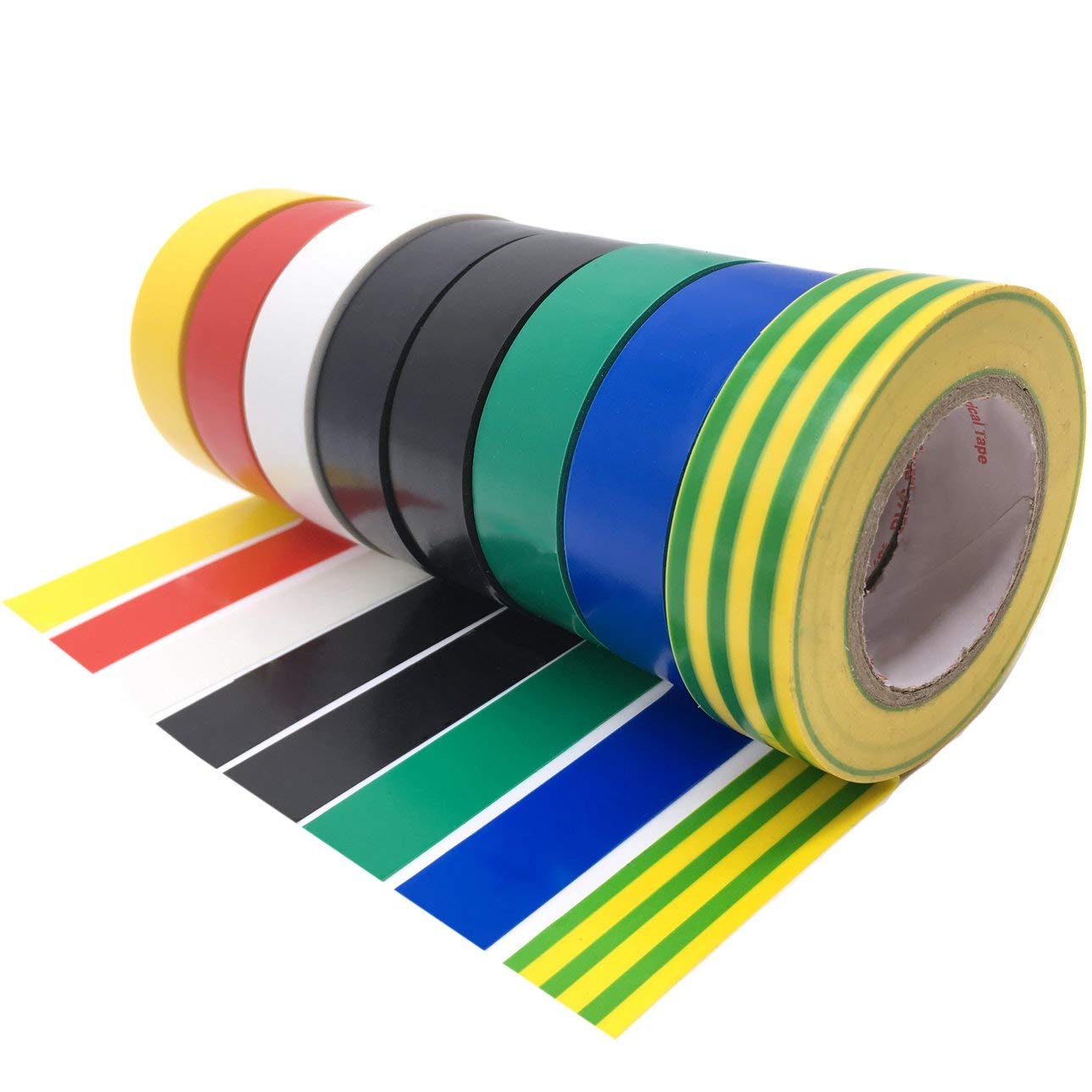 Maveek 9 Roll Multicolor Electrical Tape, 0.67 Inch 65.62 Feet Utility PVC Insulation Tape Adhesive Duct Tapes, Work Great for Waterproof, Flame Retardant, Cold Resistance and Non-Conductive 9 Color