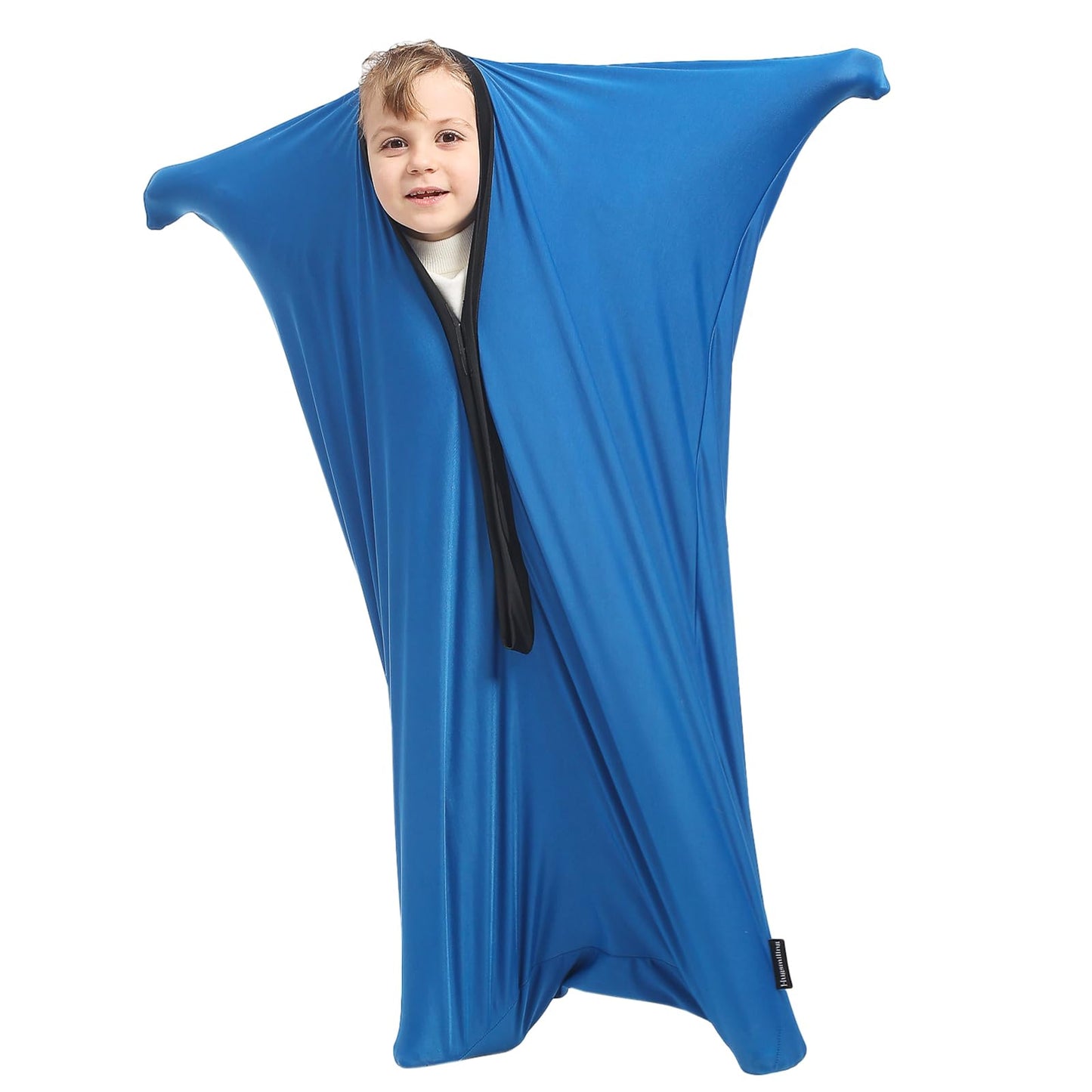 Hugsmiling Body Sock Sensory Kids, Medium Compresson Sock, Cozy Fabric with Strong Stitching and Snaps Closures (Classic Blue)