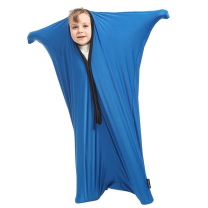 Hugsmiling Body Sock Sensory Kids, Medium Compresson Sock, Cozy Fabric with Strong Stitching and Snaps Closures (Classic Blue)