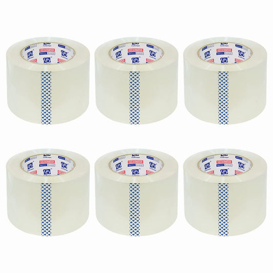 PERFECTAPE Packing Tape, 3" Wdith, Length 100 Meters, Clear, for Moving Packaging Shipping Office Storage, Transparent Tape Refills for Dispenser (6)