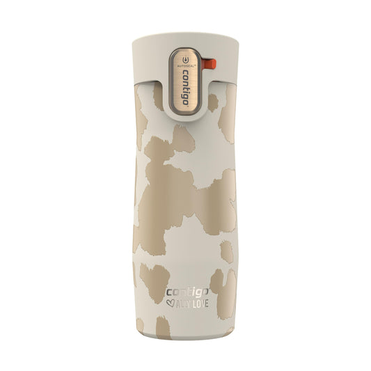 Contigo x Ally Love Stainless Steel Vacuum-Insulated Travel Mug w/Autoseal and Easy Clean Lid, Spill-Proof, Keeps Drinks Cold 24 hrs & hot for 11 hrs, BPA Free, 16oz/473mL, West Loop 3.0, Oatmilk
