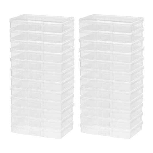 novelinks Transparent 4" x 6" Photo Storage Boxes - Photo Organizer Cases Photo Keeper Picture Storage Containers Box for Photos - 24 PACK (Clear)