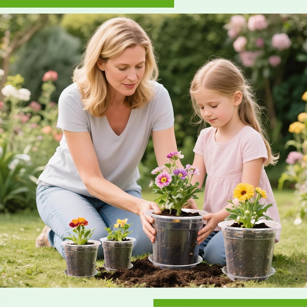 30 Pcs 3/4/5/6/7 Inch Clear Nursery Pots Plastic Plant Pots Clear Plant Pots with Drainage Nursery Pot for Seed Starting Succulents Seedlings Cuttings (30, Transparent, 3/4/5/6/7 Inch)