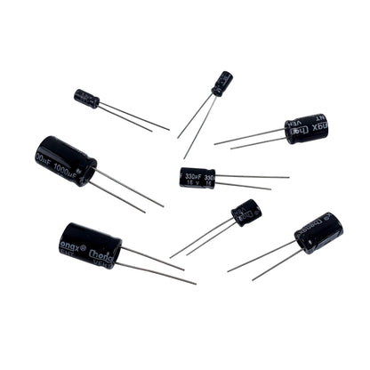 PANMILED 35 Values 700 Pieces Aluminum Electrolytic Capacitor Assortment Kit 0.1uF-1000uF 10V 16V 25V 50V Direct Insertion Aluminum Electrolytic Capacitor Series