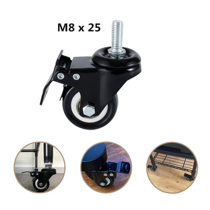 Onerbuy 4 Pack Caster Wheels Heavy Duty Swivel Casters with Brakes, Dual Locking Wheels Replacement for Industrial Trailer, Home Furniture, Office Table Cabinet(1.5 Inch M8 Stem)