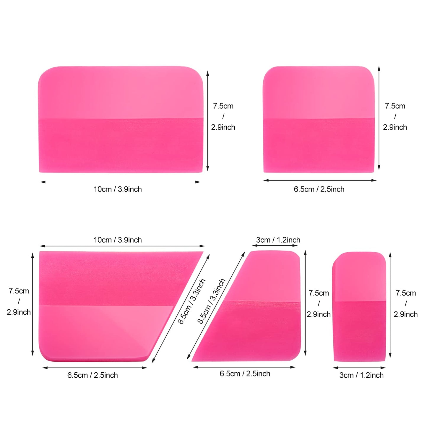 EHDIS 5 in 1 PPF Squeegee, Small Squeegee,Anti-Scratch TPU Rubber Scraper for Car, Soft Silicone Rubber Scraper are Suitable for Vinyl Wrap and Window Tint Tool for Cars