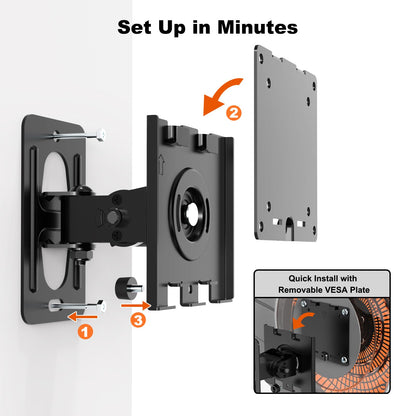 PUTORSEN Monitor Wall Mount for 17–49 Inch Ultrawide Screens,Heavy Duty Monitor arm up to 44 lbs with Swivel,Tilt & Rotation,VESA 75x75 & 100x100,Black