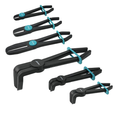 Libraton Hose Clamp Pliers Set - 6pcs Straight & 90° Pinch Off Pliers, Line Clamps for Brake, Fuel, Coolant, Flexible, Radiator, and Gas Lines