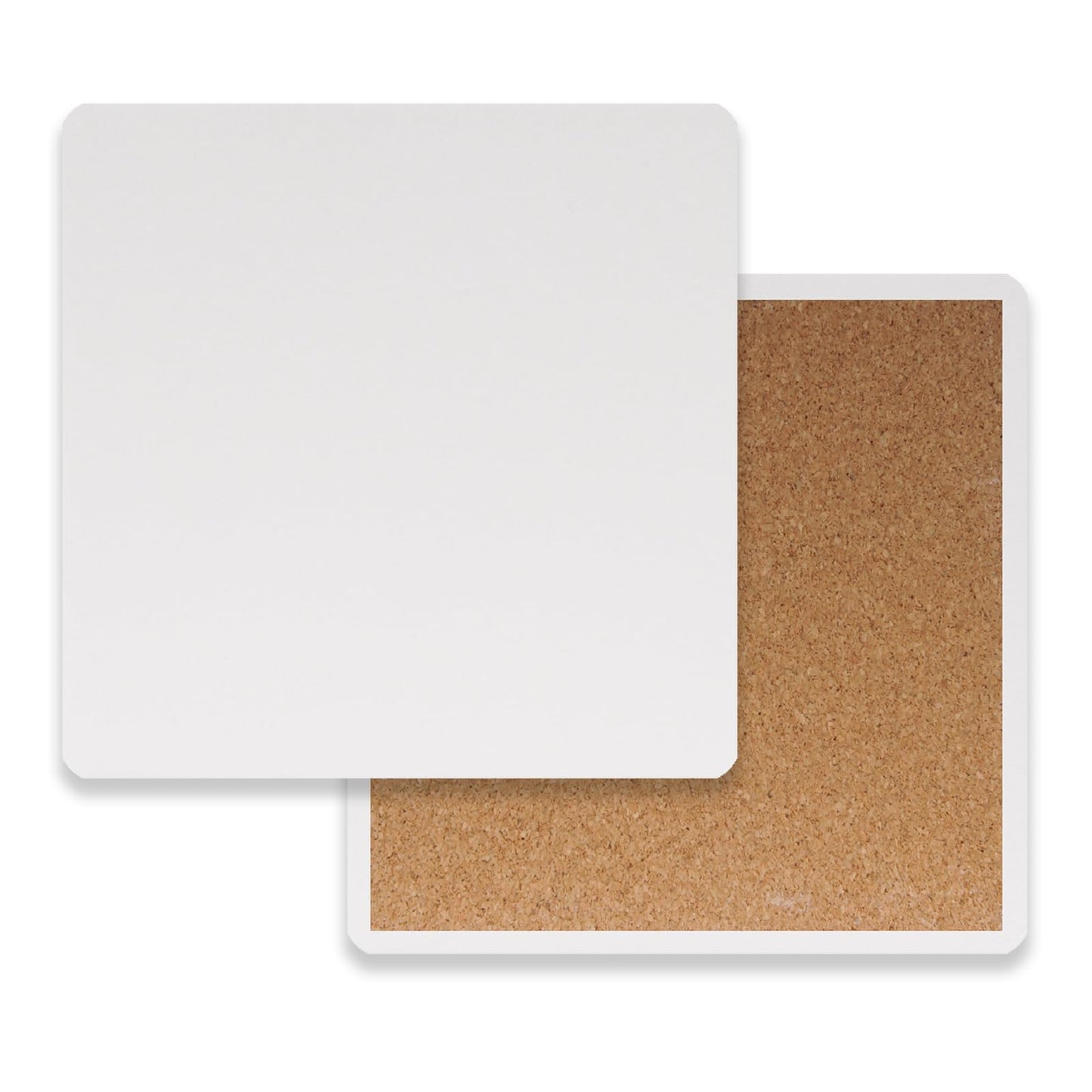 Zilphoba 10pcs 4''x4'' Ceramic Tiles for Crafts, Blank Ceramic Coaster for Craft, White Unglazed Tile with Cork Backing Pad for Painting, Alcohol Ink, Acrylic Pouring, DIY