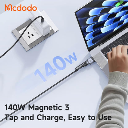 Mcdodo USB-C to Magnetic 3 Cable 140W Compatible with MacBook Pro 2023 2021 MacBook Air (13/15-inch, 2024/2022), MacBook Air 2023 (USB C to Magnetic 3-Pro)