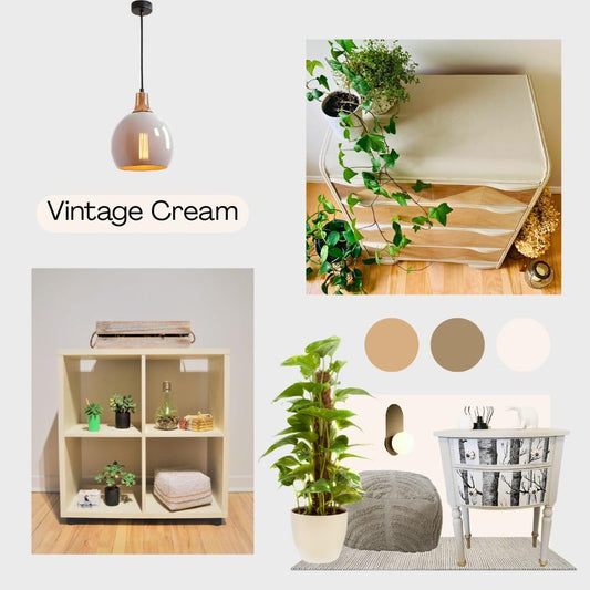 Colorantic | VINTAGE CREAM Furniture Chalk Paint for DIY- Multi-Surface All-in-One Craft Paint | OFF-WHITE Decorative Painting for Wood (8 oz)